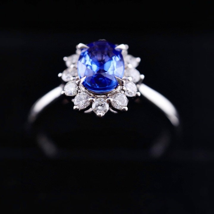 14k Gold 1.23 Ctw Natural Sapphire & Diamond Ring - 4