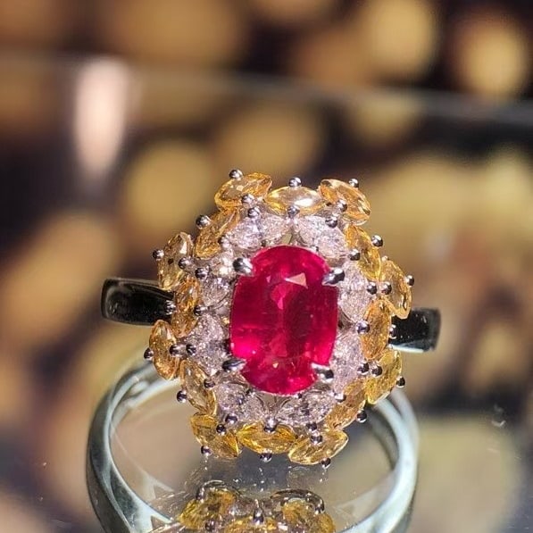 14k Gold 1.90 Ctw Natural Ruby & Sapphire Ring - 2