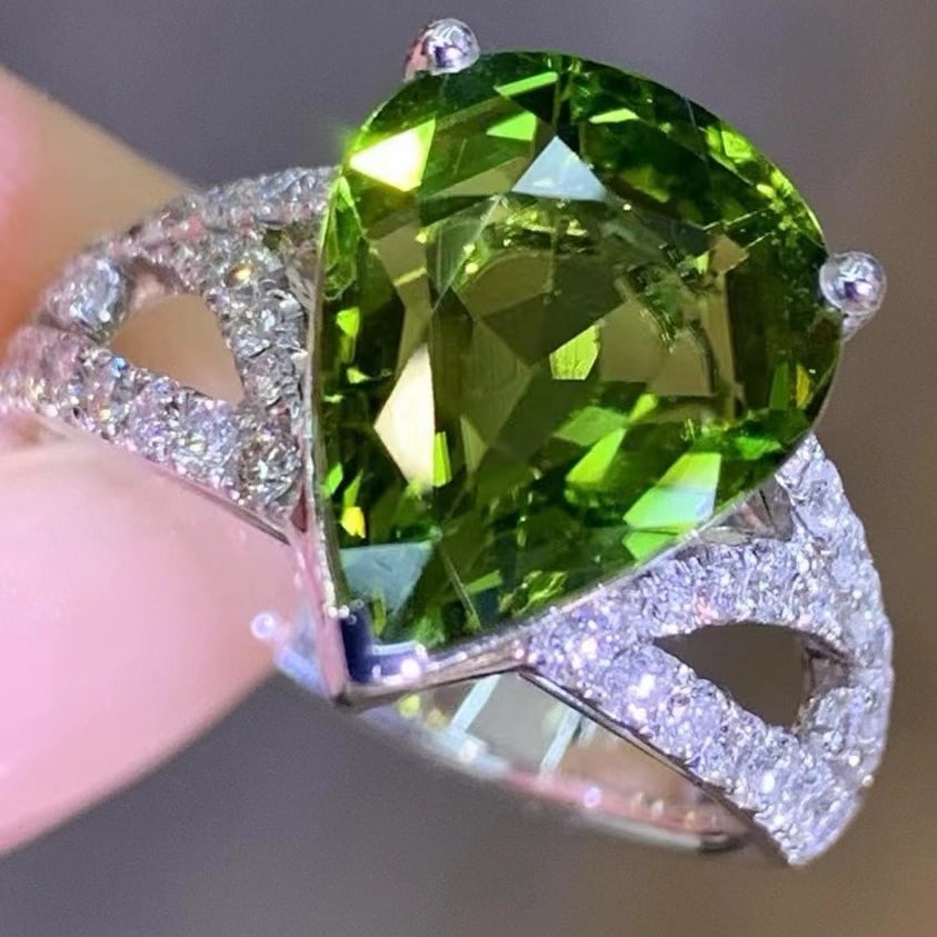 14k Gold 5.9 Ctw Natural Tourmaline & Diamond Ring - 3