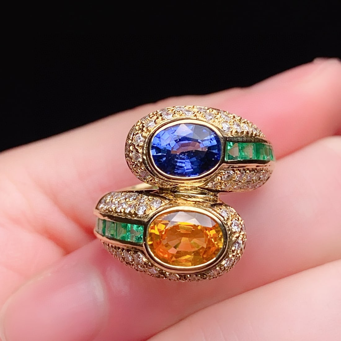 14k Gold 3.44 Ctw Natural Sapphire & Diamond Ring - 3