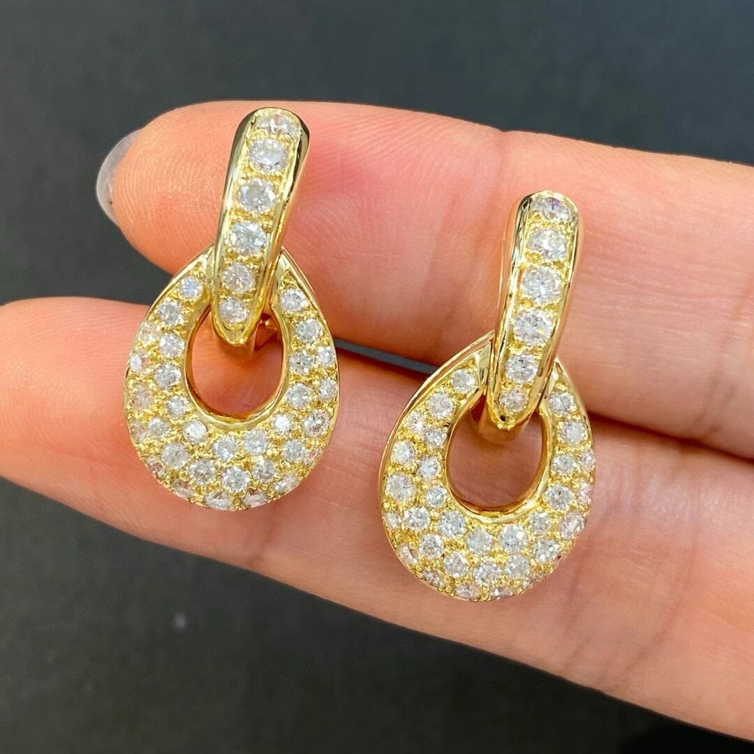 14k Gold 1.88 Ct Natural H Diamond Earrings - 2