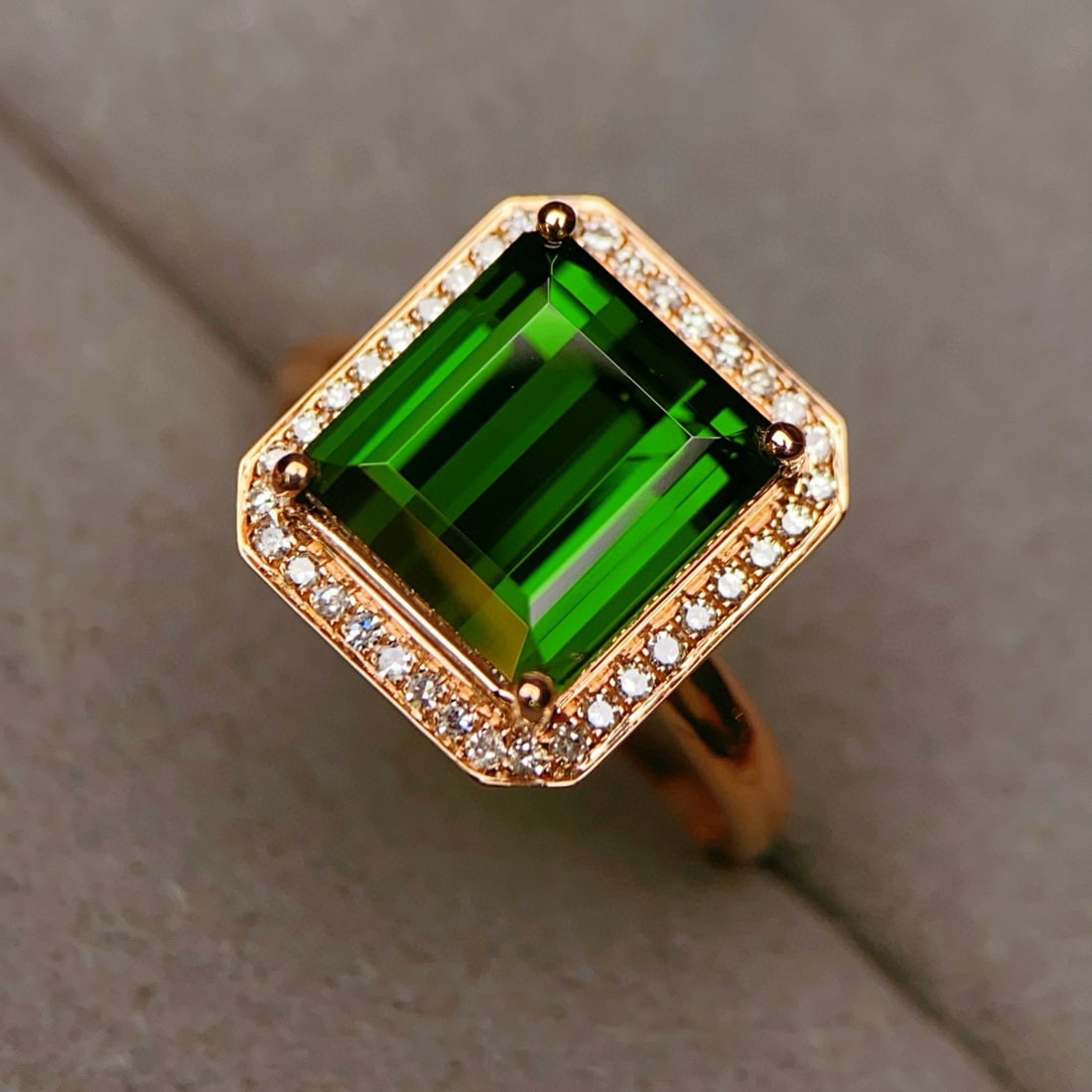 14k Gold 5.24 Ctw Natural Tourmaline & Diamond Ring - 5