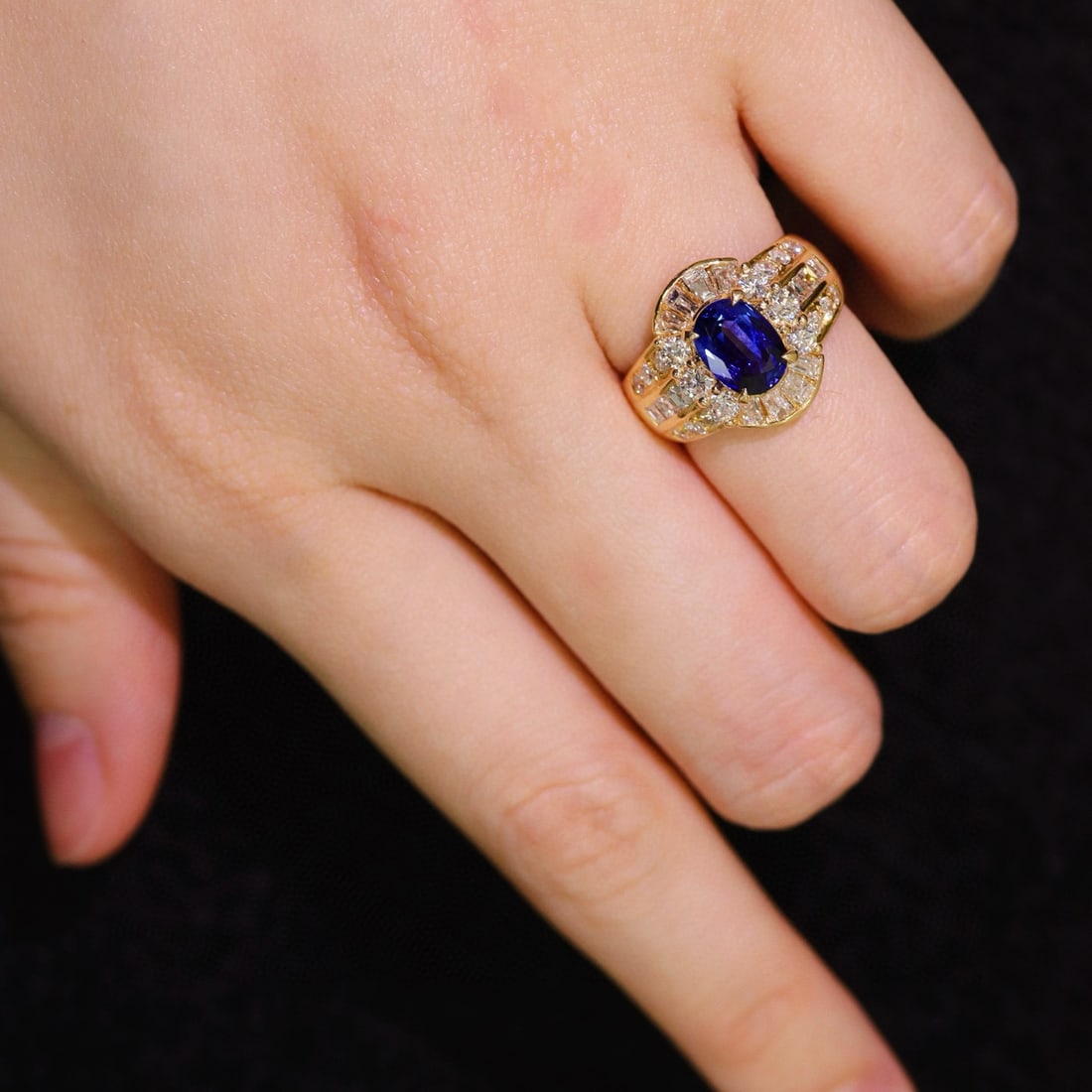 14k Gold 3.63 Ctw Natural Sapphire & Diamond Ring - 2