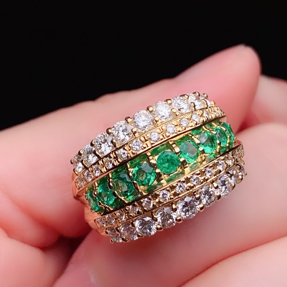 14k Gold 1.94 Ctw Vivid Green Natural Emerald & Diamond Ring - 3