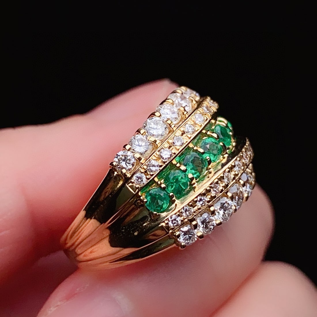 14k Gold 1.94 Ctw Vivid Green Natural Emerald & Diamond Ring - 4