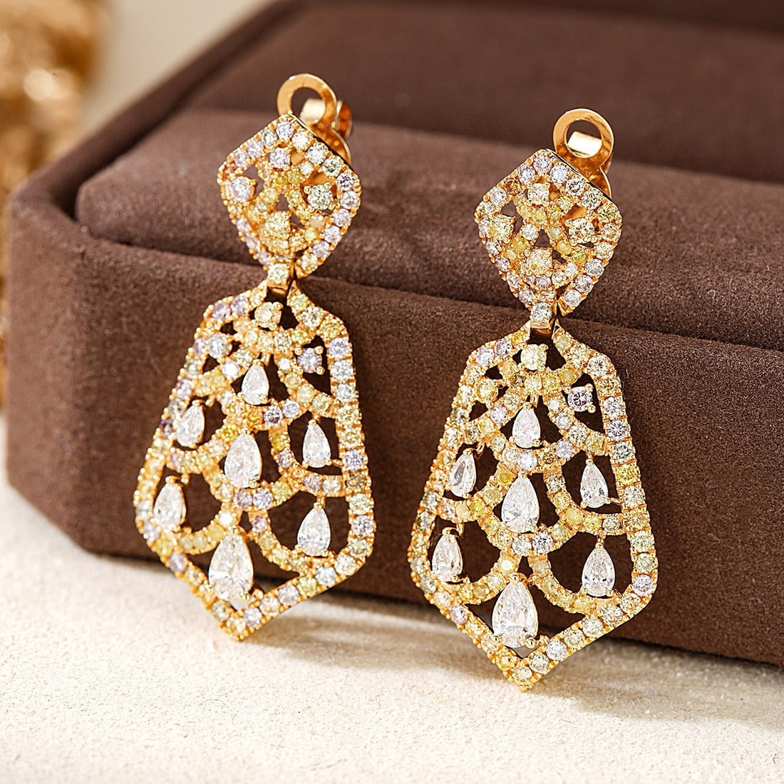 14k Gold 2.79 Ctw Natural H Diamond Earrings - 2