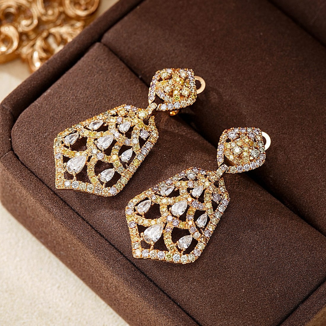 14k Gold 2.79 Ctw Natural H Diamond Earrings - 3