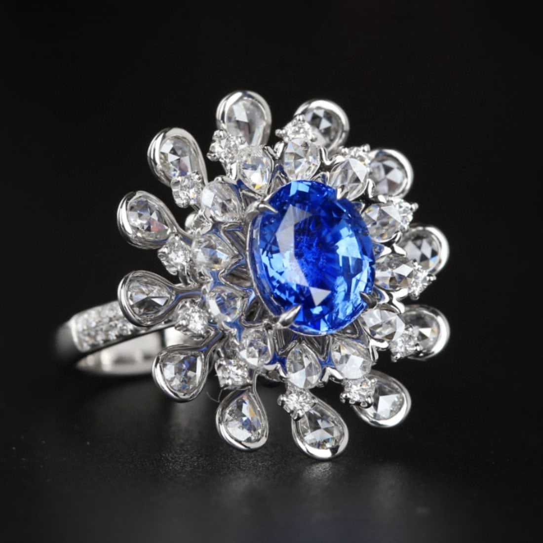 14k Gold 4.55 Ctw Natural Sapphire & Diamond Ring - 2