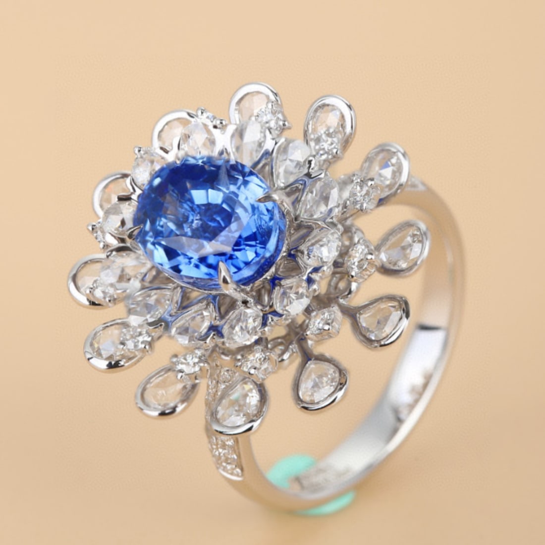 14k Gold 4.55 Ctw Natural Sapphire & Diamond Ring - 4