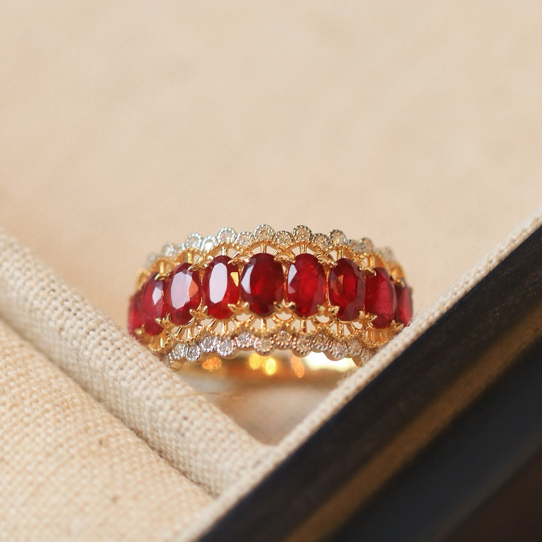 14k Gold 2.05 Ctw Natural Ruby & Diamond Ring - 3