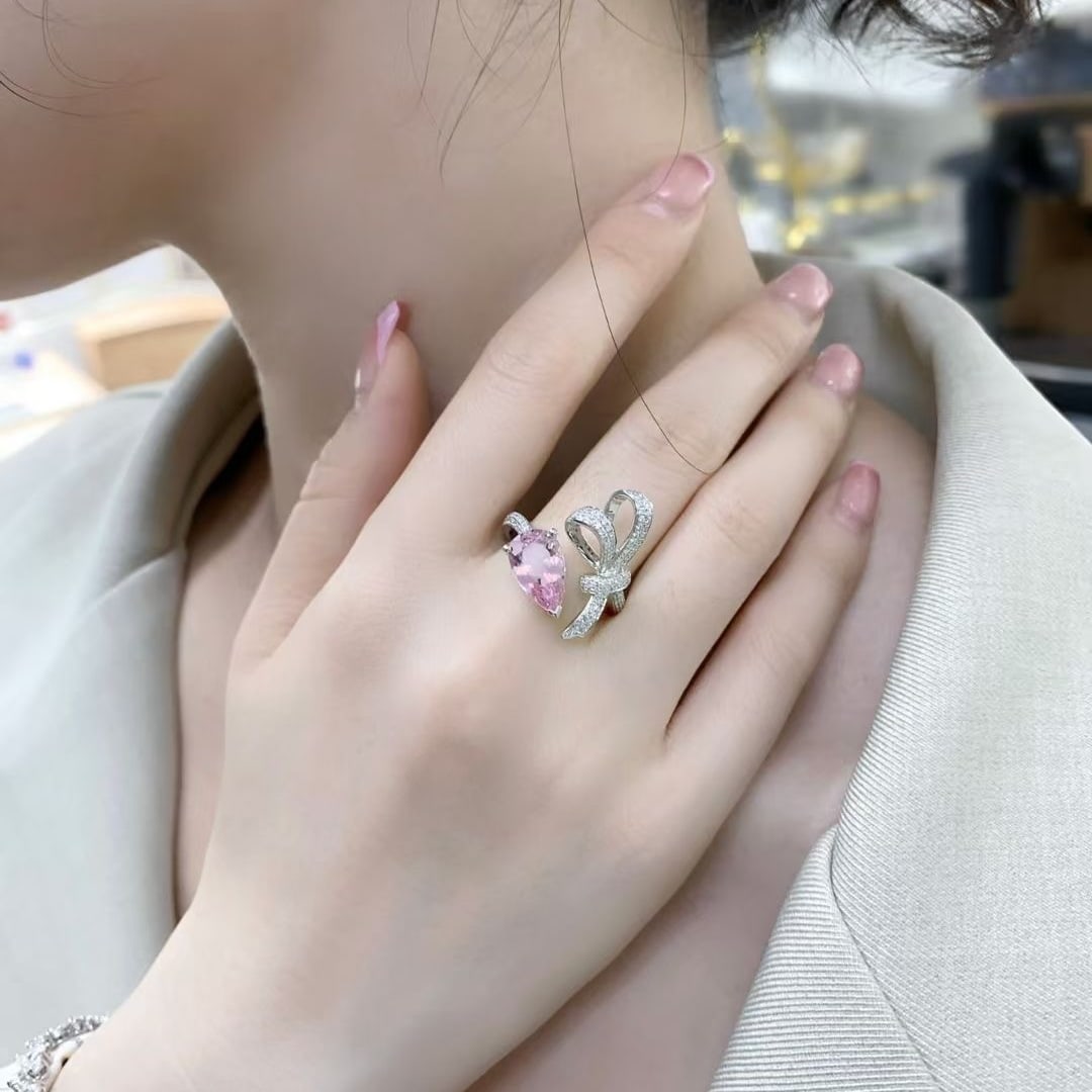 14k Gold 2.14 Ctw Natural Morganite & Diamond Ring - 4