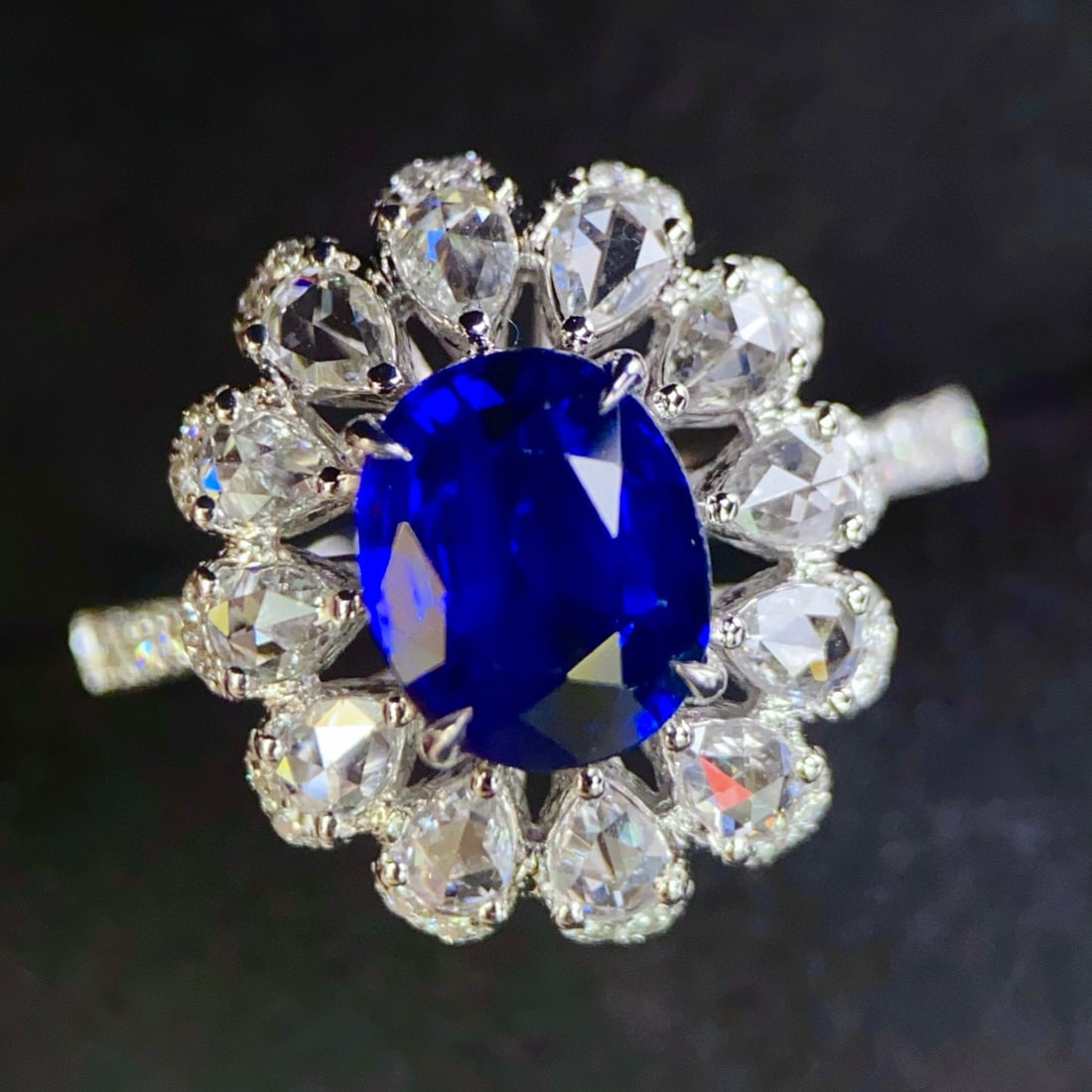 14k Gold 2.88 Ctw Natural Sapphire & Diamond Ring - 2