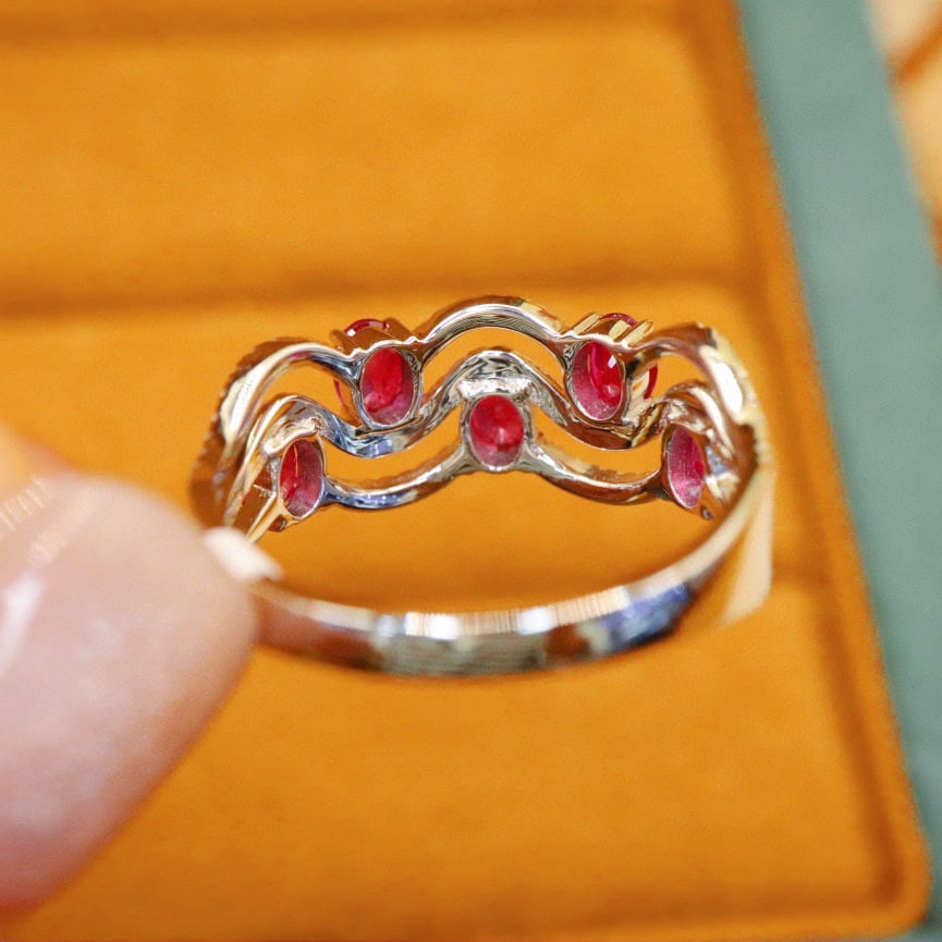 14k Gold 1.36 Ctw Natural Ruby & Diamond Ring - 4