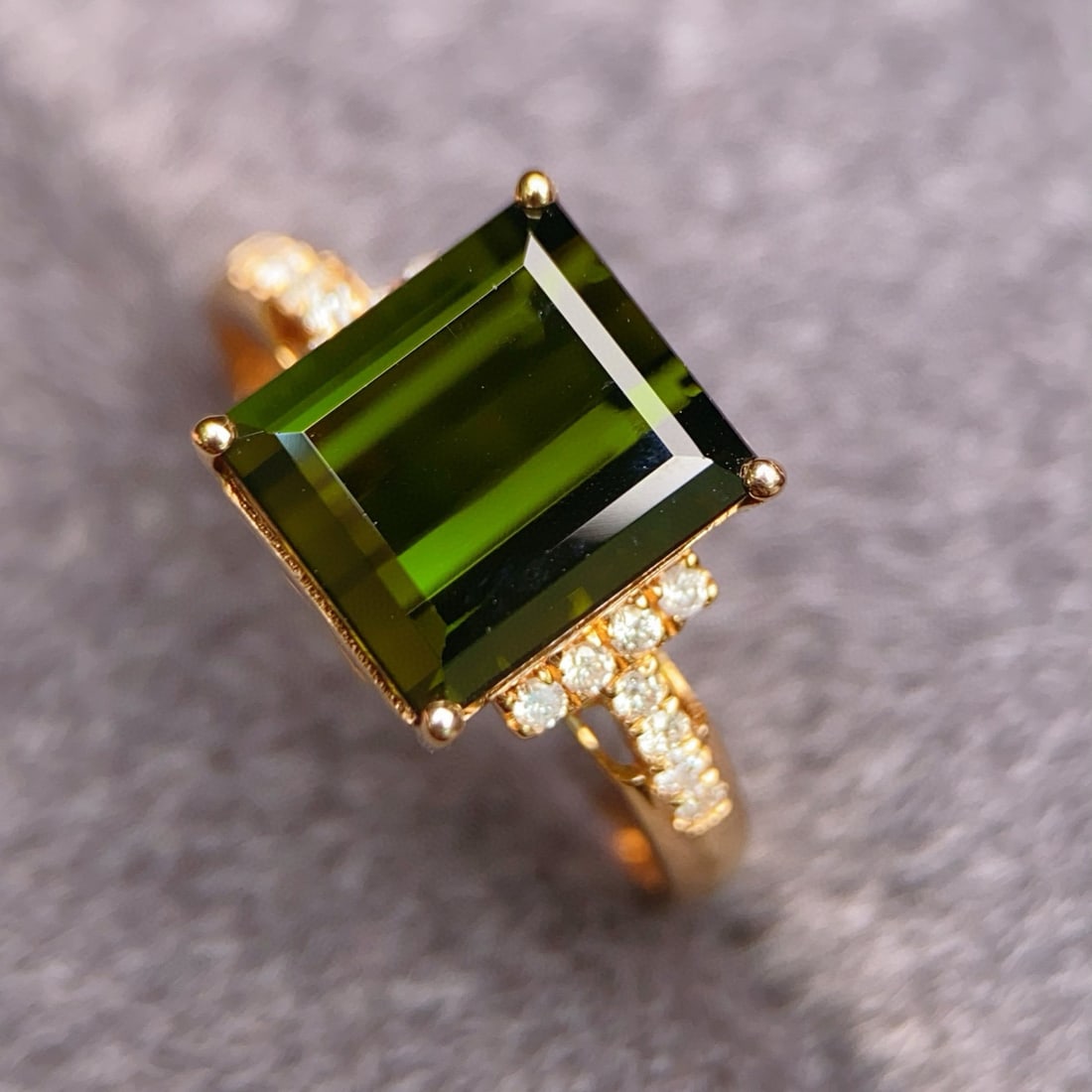 14k Gold 3.99 Ctw Natural Tourmaline & Diamond Ring - 4