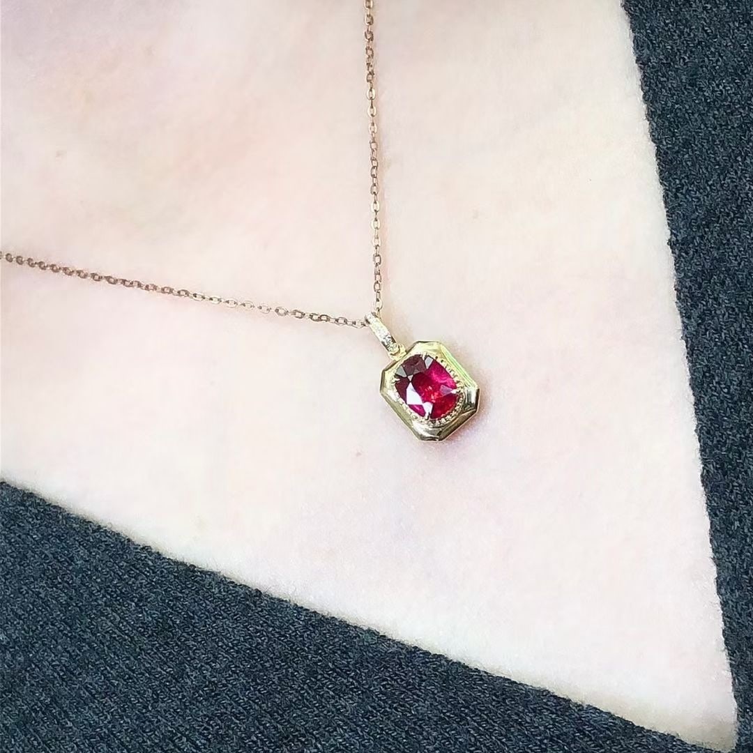 14k Gold 1.22 Ctw Natural Tourmaline & Diamond Pendant( Without Chain ) - 3