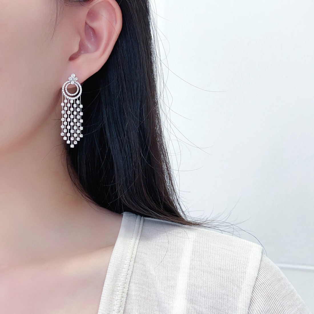 14k Gold 3 Ct Natural H Diamond Earrings - 7