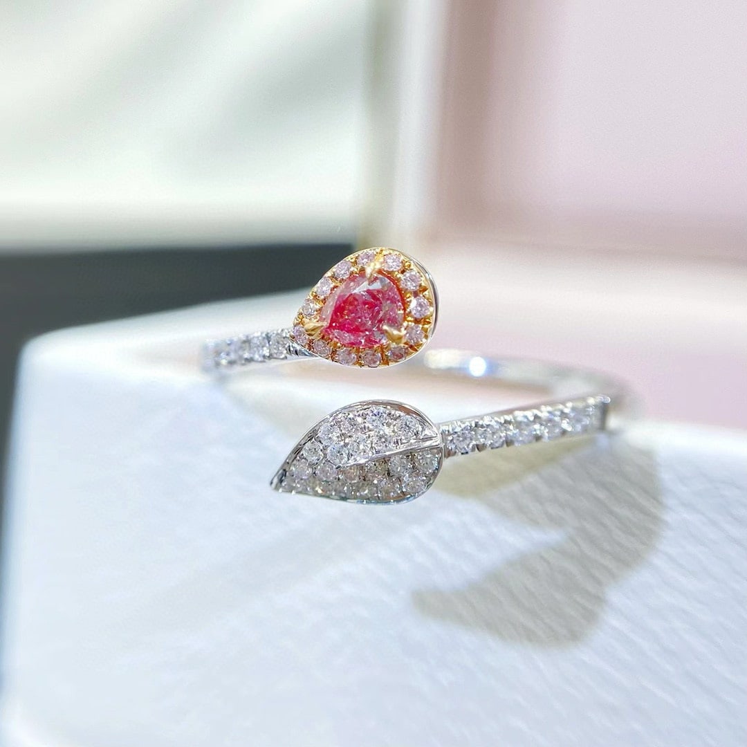 14k Gold 0.26 Ctw Natural Pink Diamond & Diamond Ring - 2