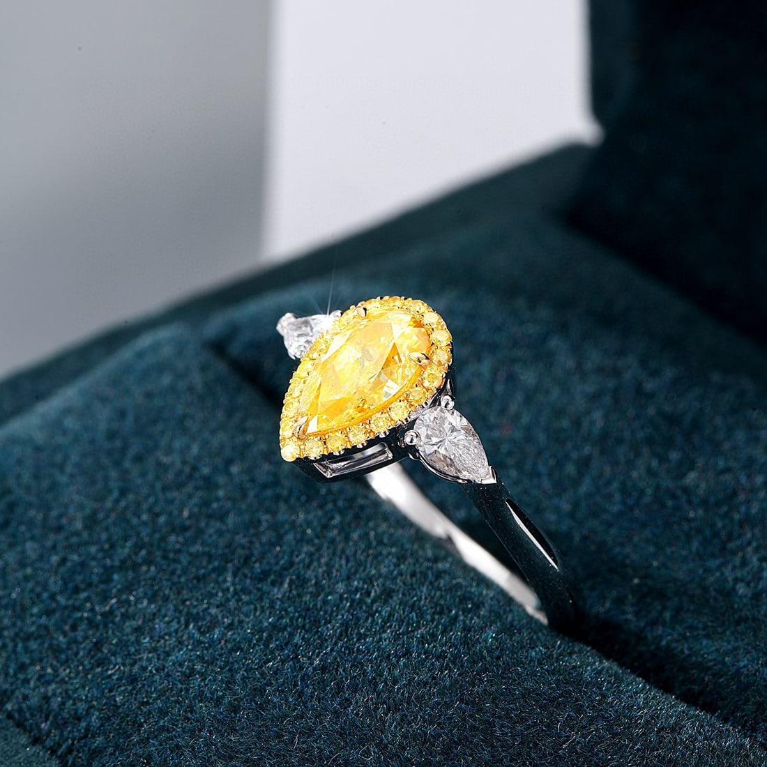 14k Gold 1.24 Ctw Natural Yellow Diamond & Diamond Ring - 5