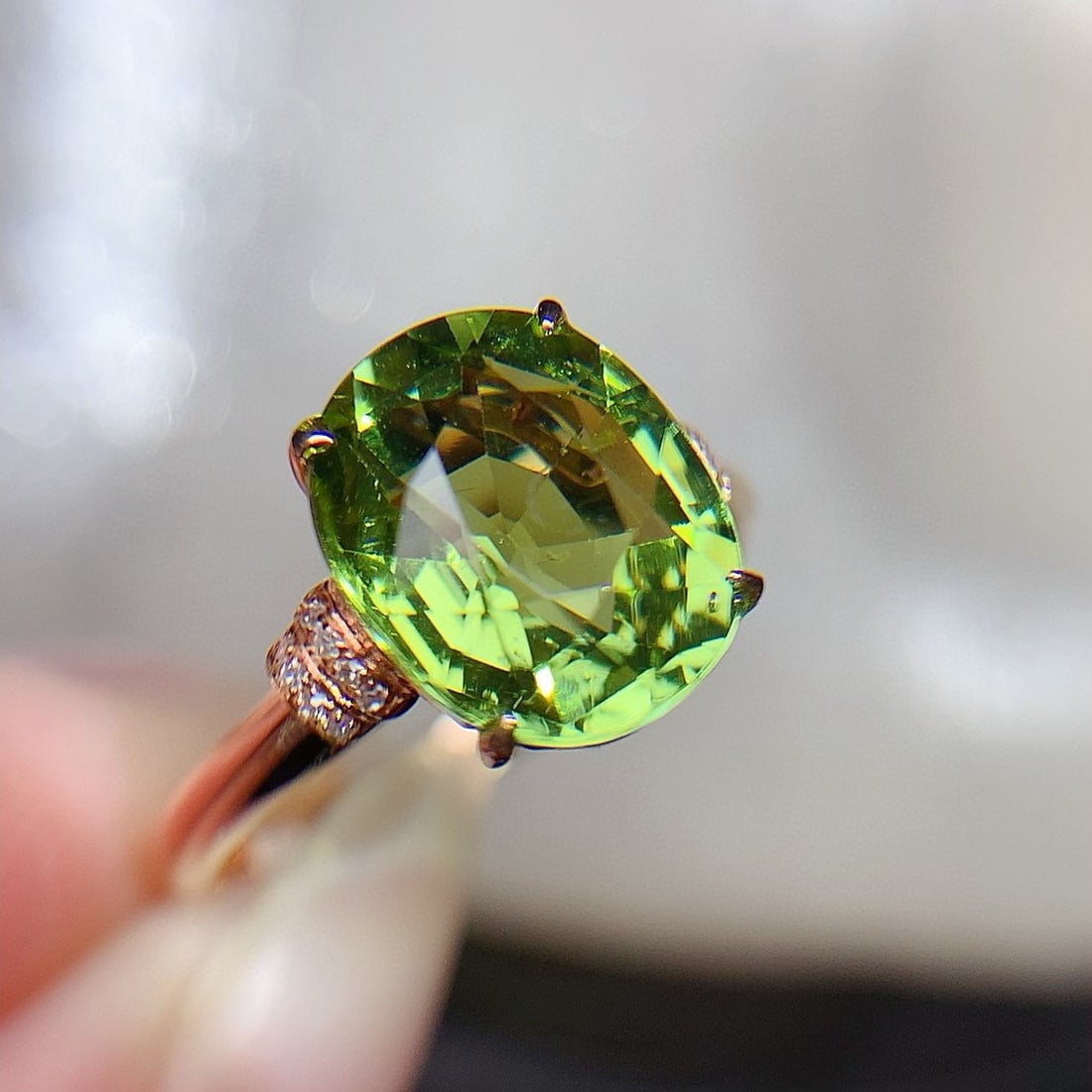 14k Gold 3.60 Ct Natural Tourmaline & Diamond Ring - 2