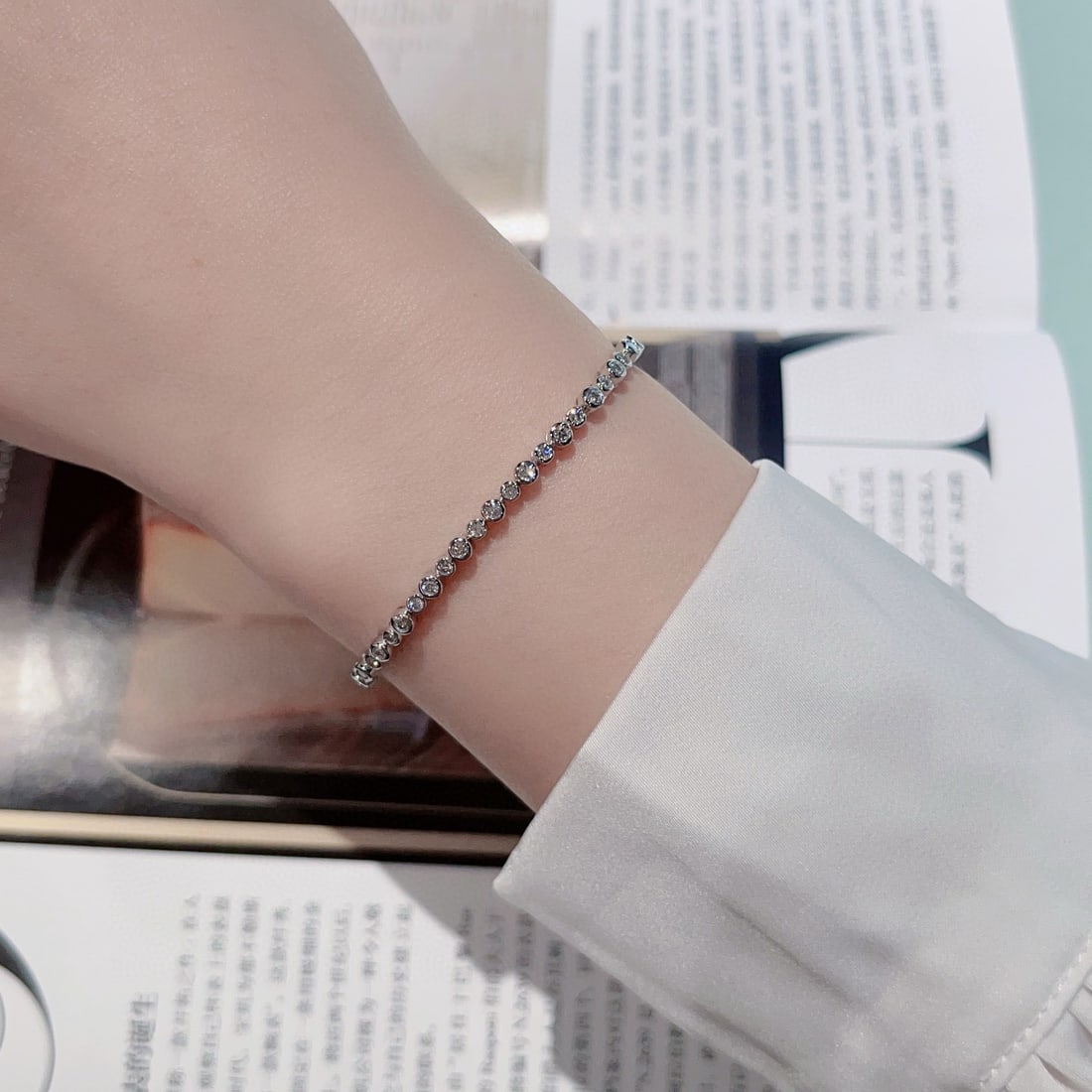 14k Gold 1.02 Ct Natural H Diamond Bracelet - 3