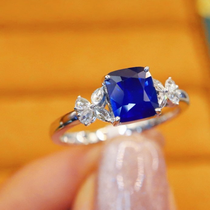 14k Gold 1.18 Ctw Natural Sapphire & Diamond Ring - 3