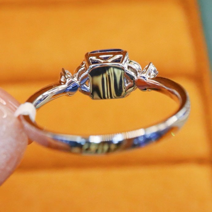 14k Gold 1.18 Ctw Natural Sapphire & Diamond Ring - 4