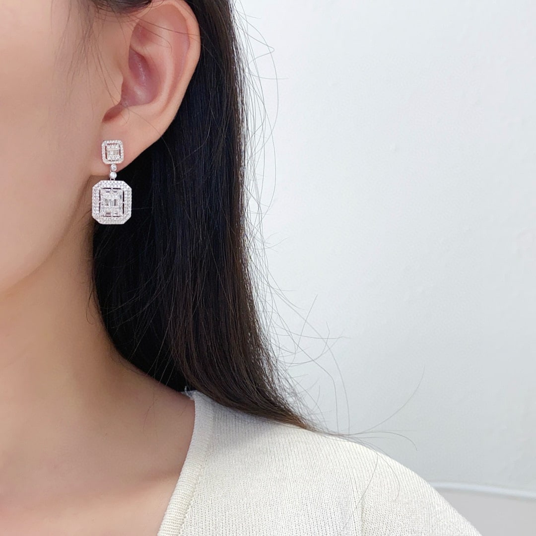 14k Gold 1.2 Ct Natural H Diamond Earrings - 2