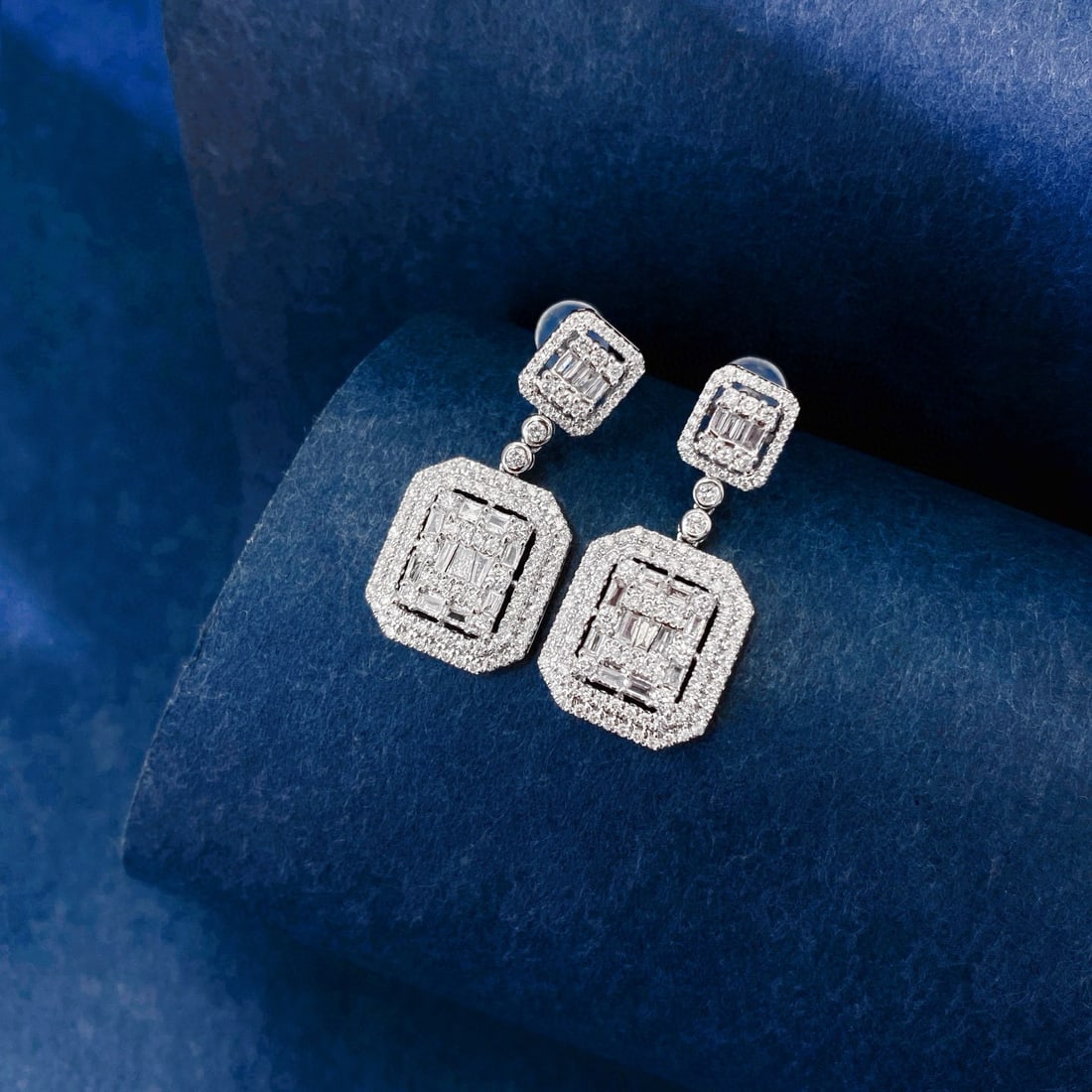 14k Gold 1.2 Ct Natural H Diamond Earrings - 5