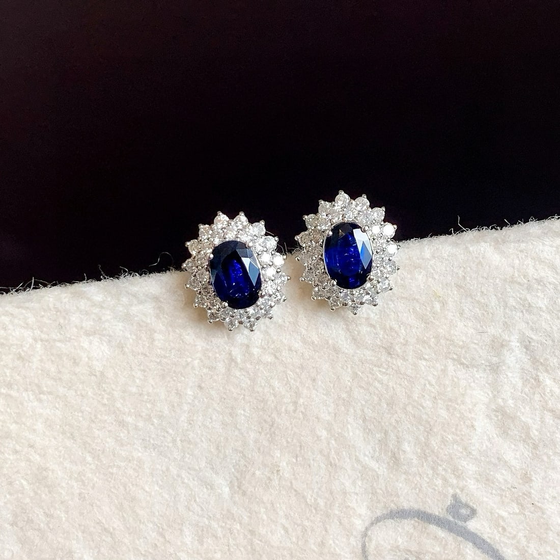 14k Gold 1.52 Ctw Natural Sapphire & Diamond Earrings - 5