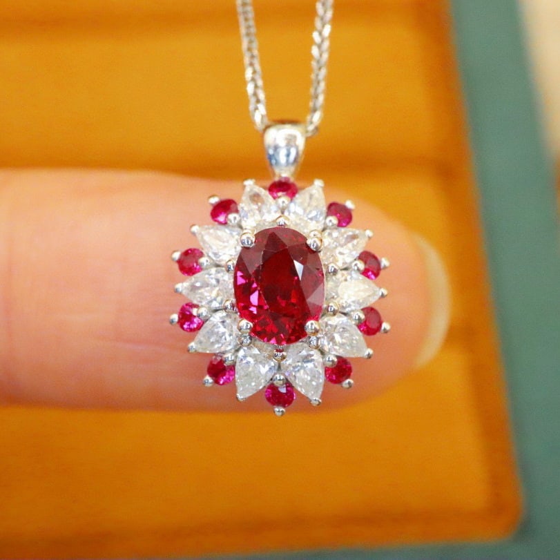 14k Gold 1.73 Ctw Natural Ruby & Diamond Ring/pendant( Without Chain ) - 4