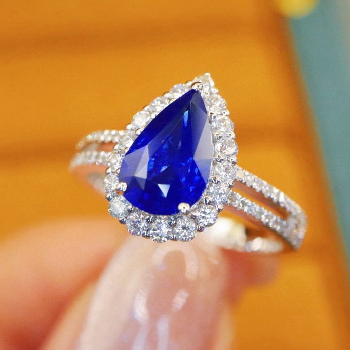 14k Gold 2.00 Ctw Natural Sapphire & Diamond Ring - 2