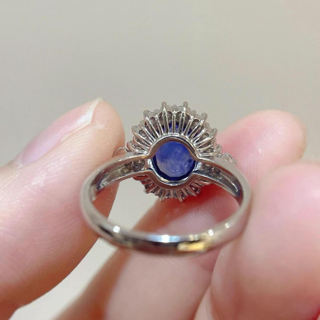 14k Gold 3.23 Ctw Natural Sapphire & Diamond Ring - 5