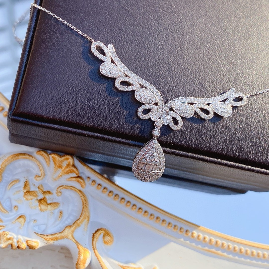 14k Gold 1 Ct Natural H Diamond Necklace - 2