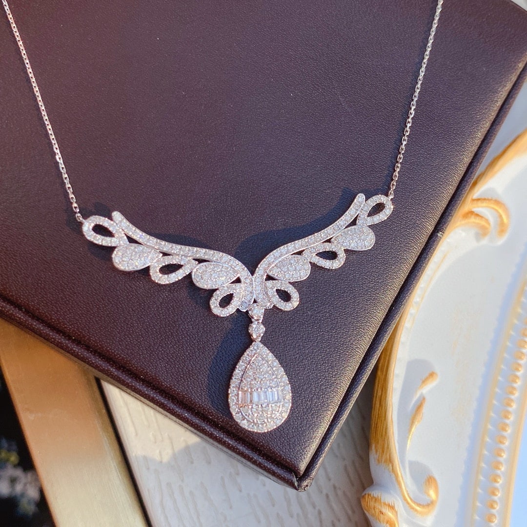 14k Gold 1 Ct Natural H Diamond Necklace - 5