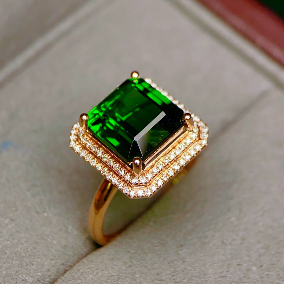 14k Gold 6.13 Ctw Natural Tourmaline & Diamond Ring - 3