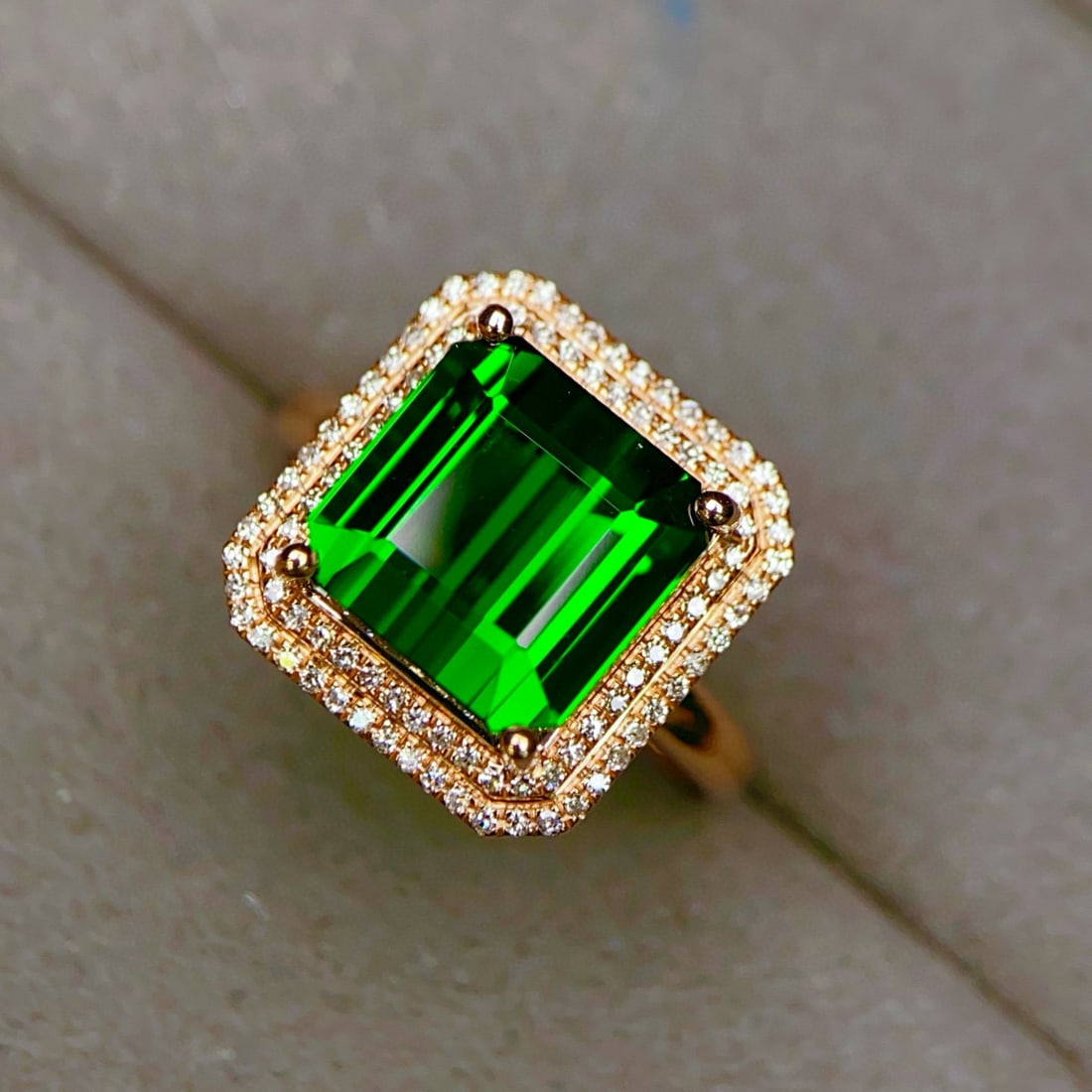 14k Gold 6.13 Ctw Natural Tourmaline & Diamond Ring - 4