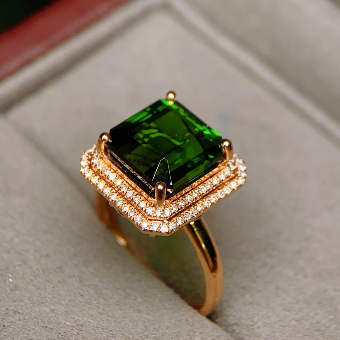 14k Gold 6.13 Ctw Natural Tourmaline & Diamond Ring - 5