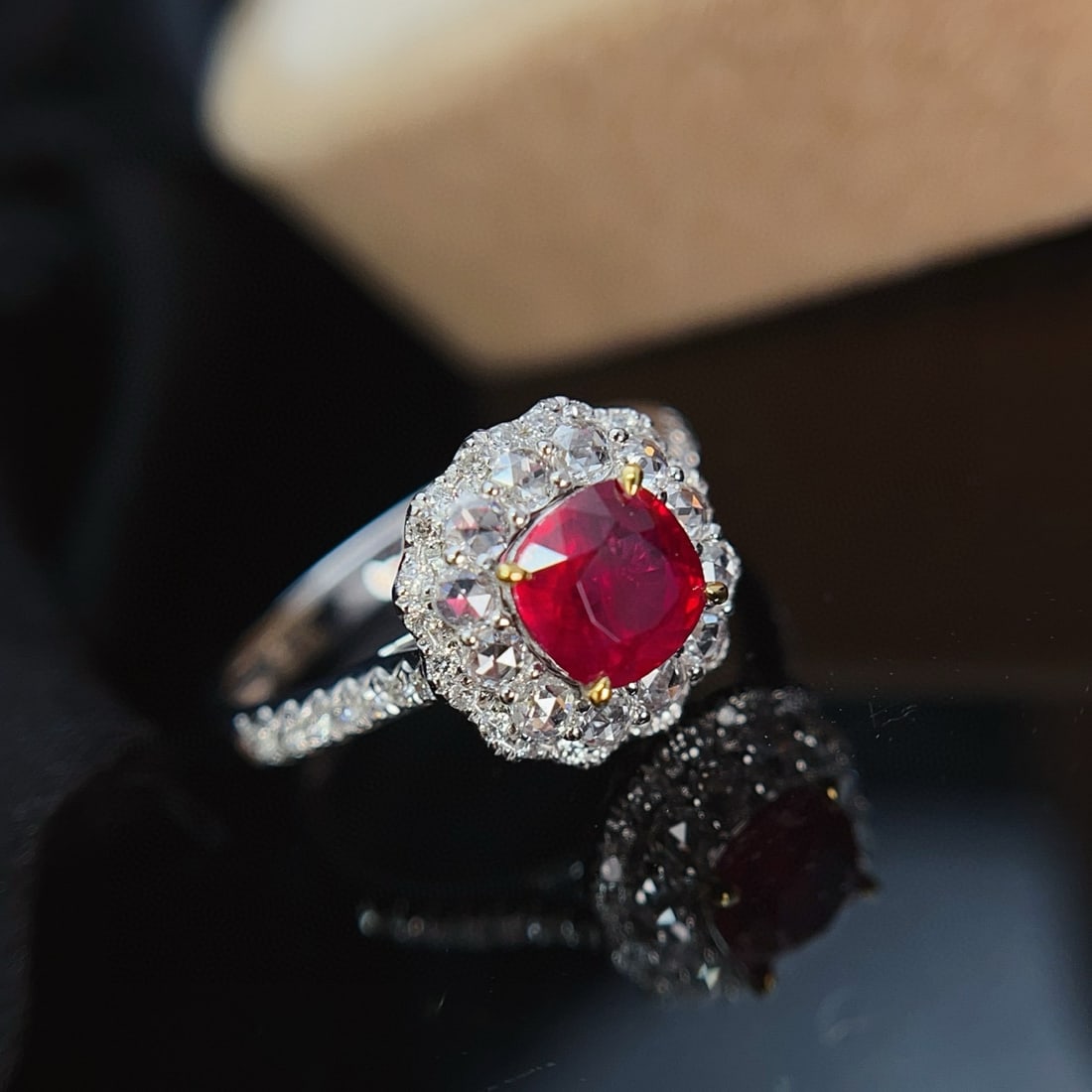 14k Gold 1.53 Ctw Natural Ruby & Diamond Ring - 4