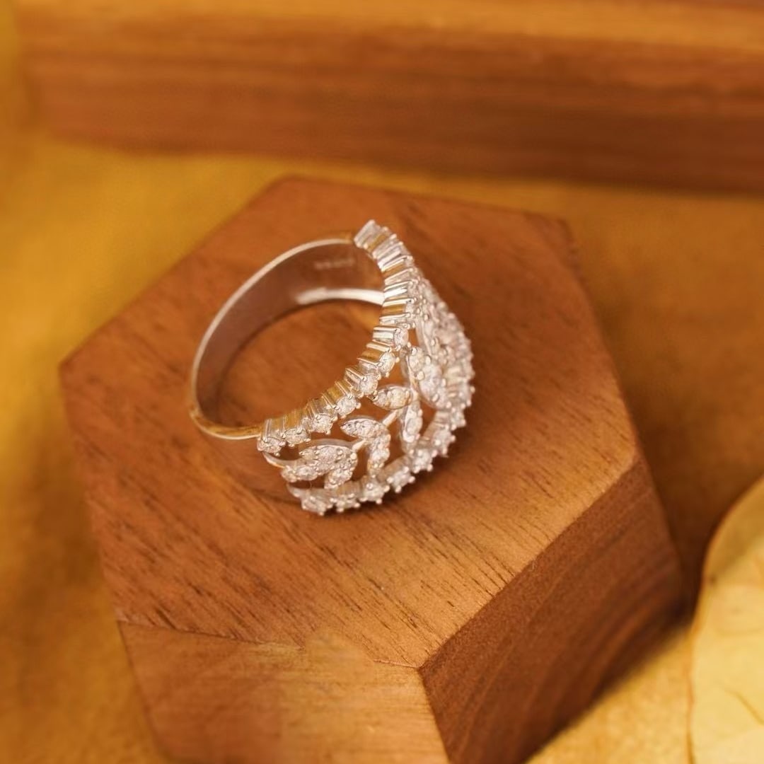 14k Gold 1 Ct Natural H Diamond Ring - 5