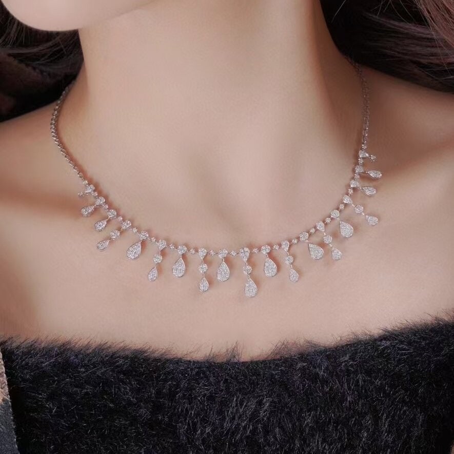 14k Gold 2.7 Ct Natural H Diamond Necklace - 2