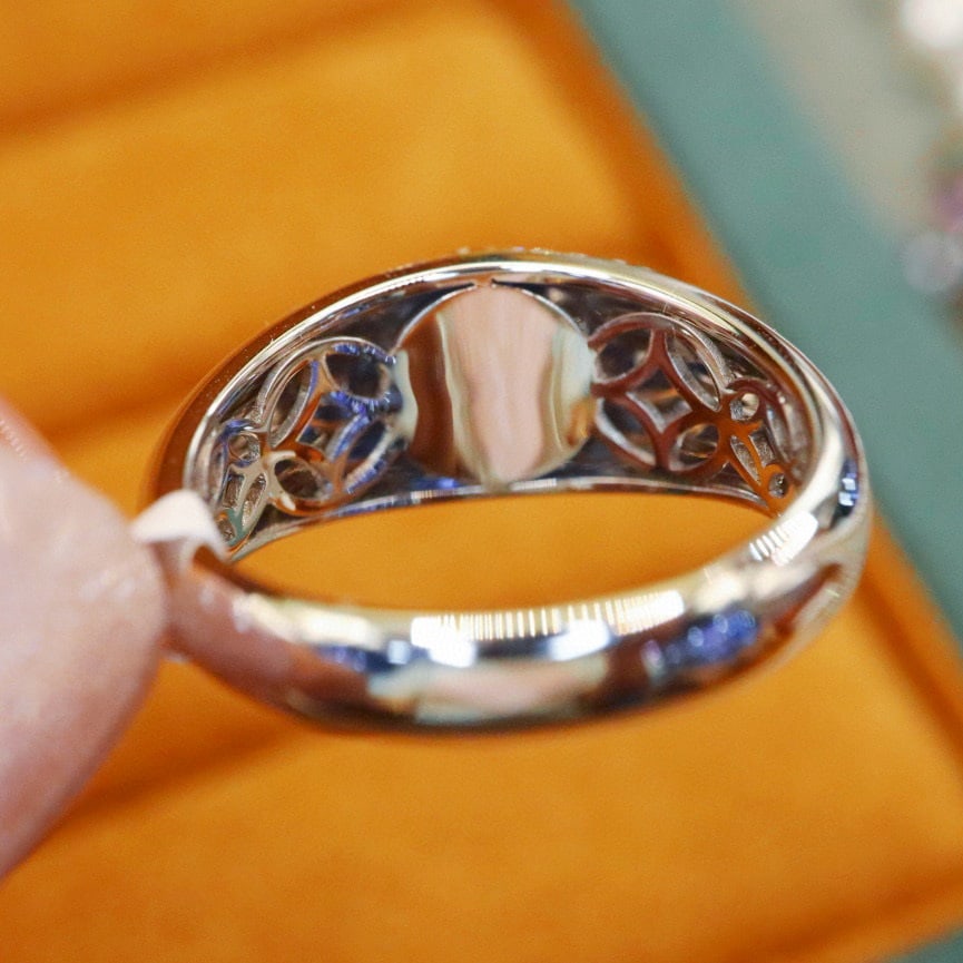 14k Gold 1.49 Ctw Natural Sapphire & Diamond Ring - 4