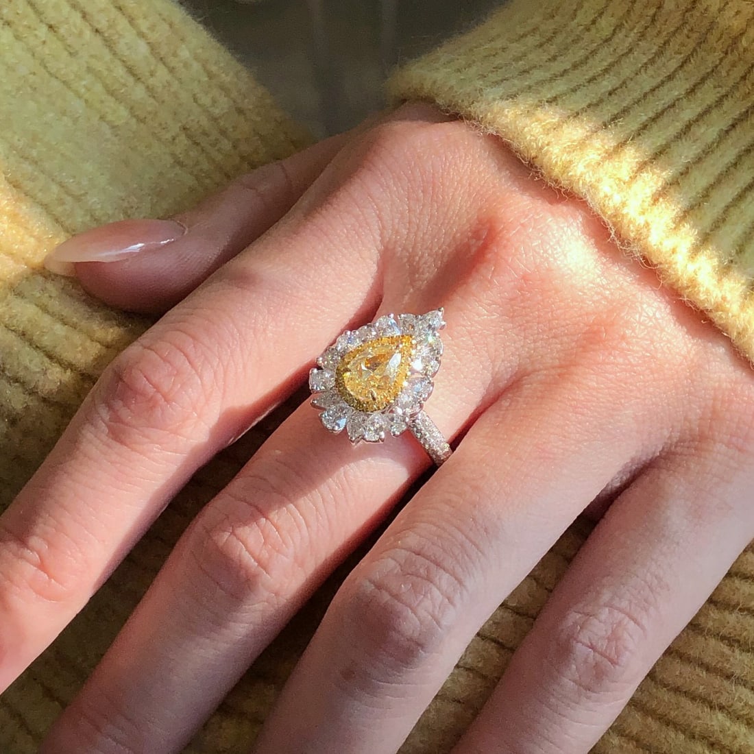 14k Gold 2.76 Ctw Natural Yellow Diamond & Diamond Ring/pendant( Without Chain ) - 6