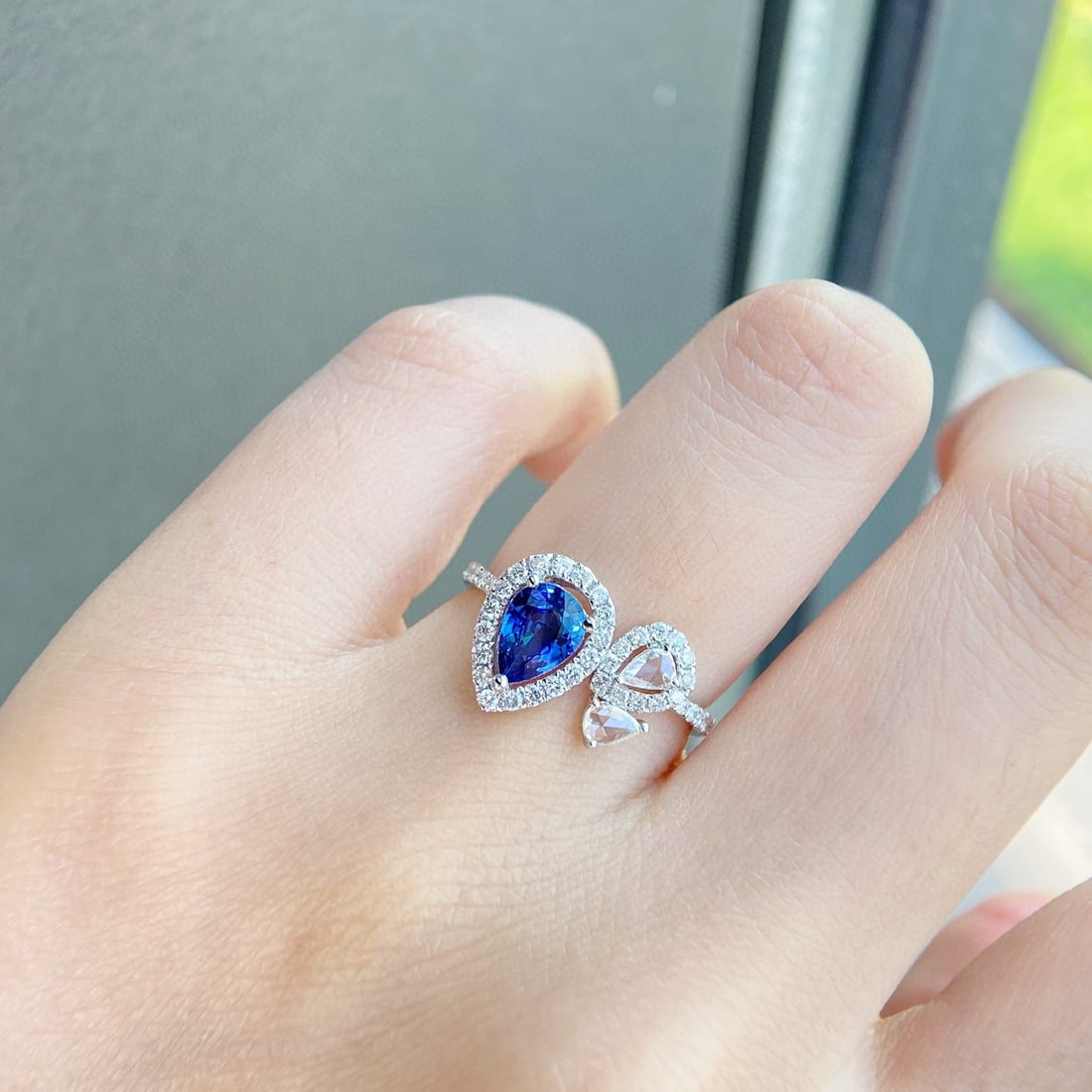 14k Gold 1.36 Ctw Natural Sapphire & Diamond Ring - 3