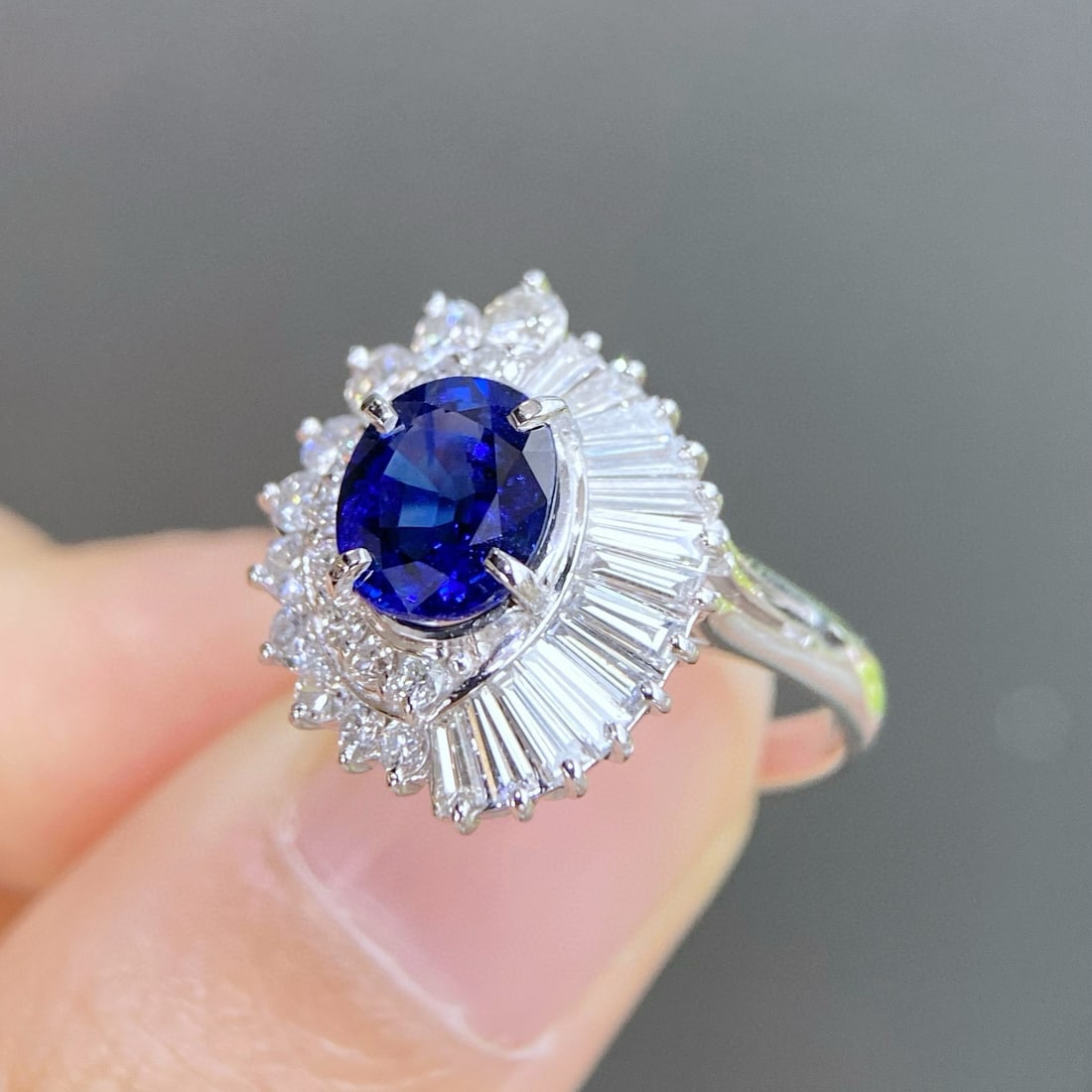 14k Gold 2.64 Ctw Natural Sapphire & Diamond Ring - 2