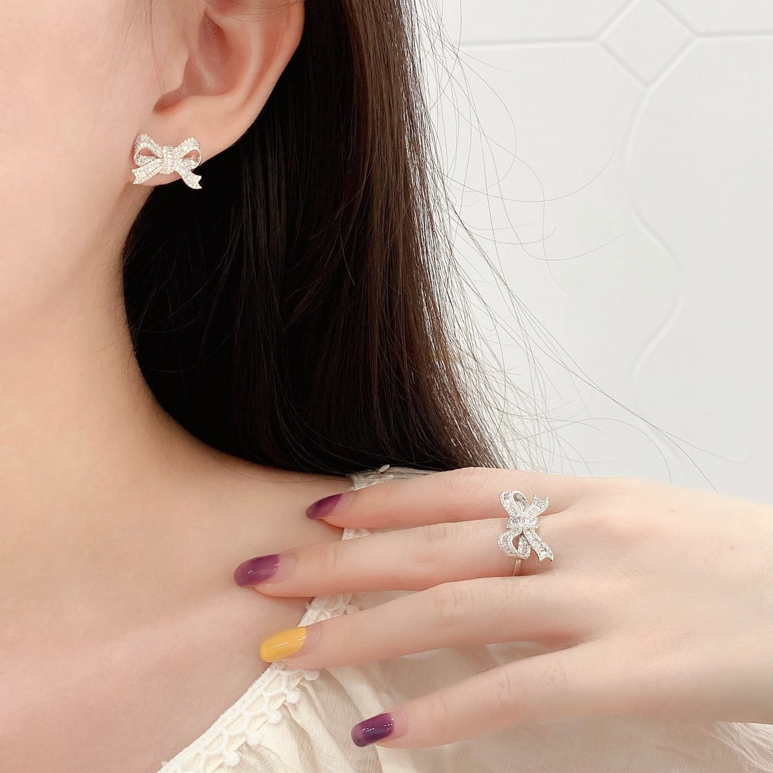 14k Gold 0.8 Ct Natural H Diamond Earrings - 3