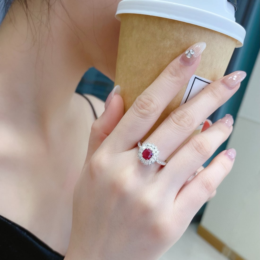 14k Gold 1.81 Ctw Natural Ruby & Diamond Ring/pendant( Without Chain ) - 2