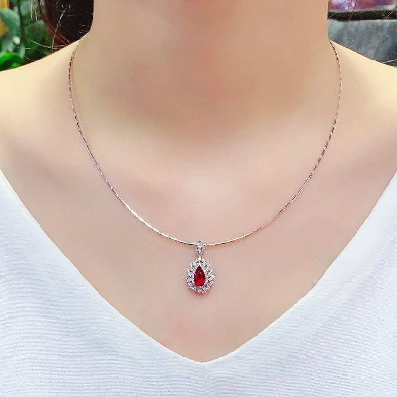 14k Gold 1.59 Ctw Natural Ruby & Diamond Ring/pendant( Without Chain ) - 8