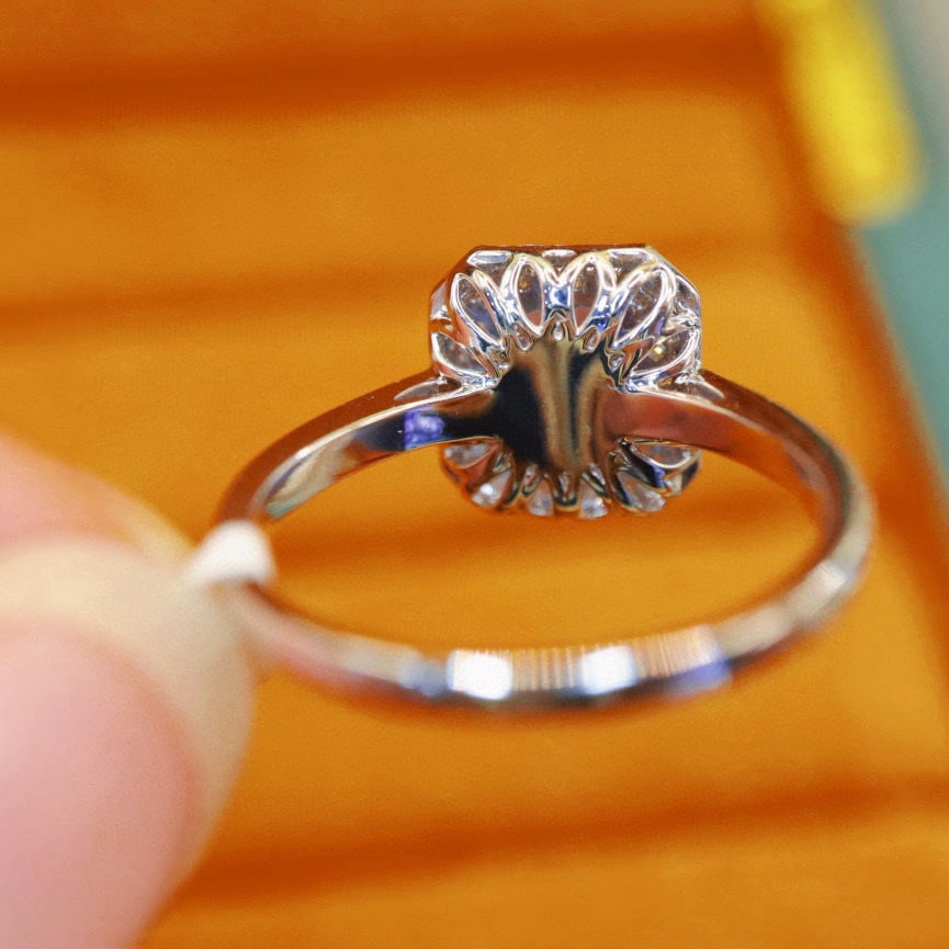 14k Gold 1.29 Ctw Natural Sapphire & Diamond Ring - 4