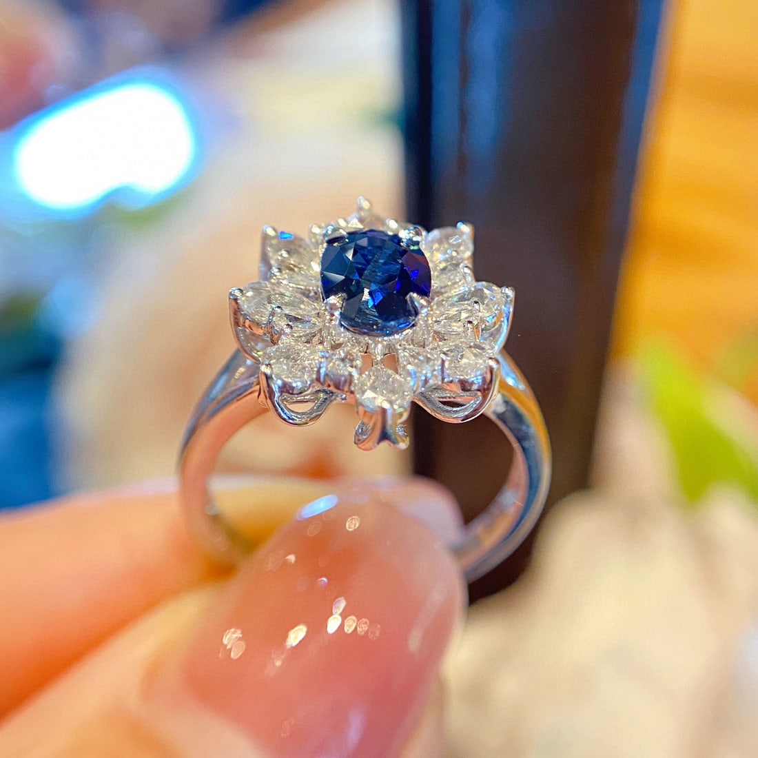 14k Gold 1.73 Ctw Natural Sapphire & Diamond Ring - 3