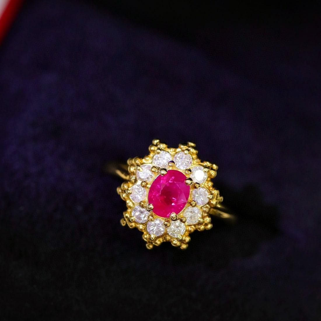 14k Gold 1.48 Ctw Natural Ruby & Diamond Ring - 2